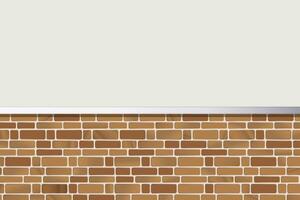 A horizontal section of a wall features neatly arranged light brown bricks with white mortar lines vector