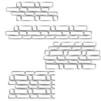 Outlined brick patterns arranged in four different configurations on a white background vector