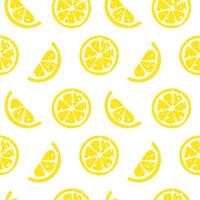 Lemon slices seamless pattern. Citrus fruit seamless pattern with modern abstract lemon slices. Hand drawn flat cartoon background. Perfect for clothing, packaging design, textile, fabric etc vector