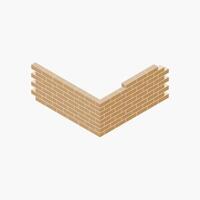 brick walls form an isometric corner with alternating patterns vector