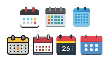 Set of Calendar Icons for Date, Time, and Schedule Management vector