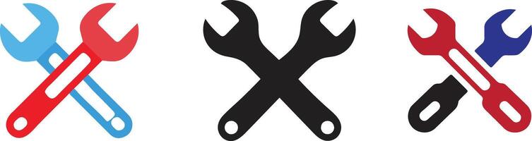 Crossed Wrench Icons for Tools, Repair, or Maintenance Concepts vector