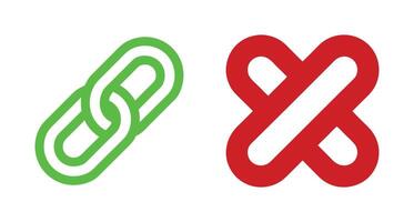 Link and Disconnect Icons for Connection, Relationship, or Severance Concepts vector