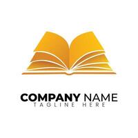 Open Book with Abstract Flame Logo for Education, Knowledge, or Creative Learning Brand vector