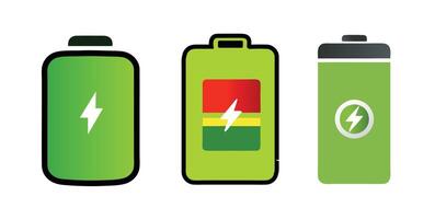 Battery Icons Showing Different Charge Levels for Energy, Power, or Technology Concepts vector