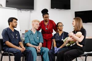 Medical Students Learning Infant CPR during Training Session photo
