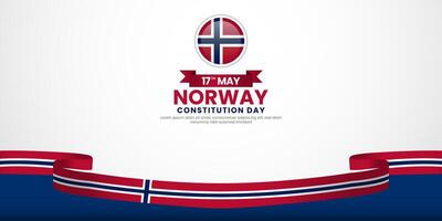 Norway waving flag banner background for Norway independence day with blankspace area vector