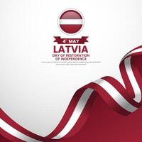 Latvia day of Restoration of Independence Celebration Banner Background with blank space area vector