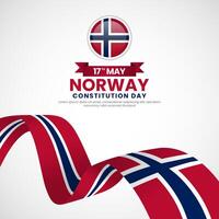 Norway flag banner background for independence day with blankspace area vector