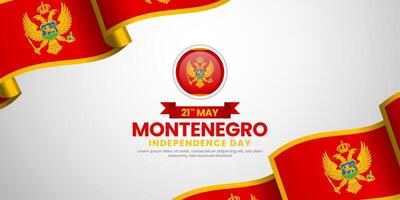 Montenegro independence day banner background 21th of May design element with realistic waving flag vector