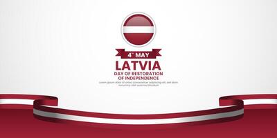 Latvia Day of Restoration of Independence banner background ribbon flag with blank space area vector