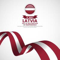 Latvia day of Restoration of Independence Celebration Square Banner Background with blank space area vector