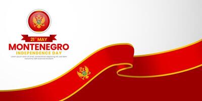 Montenegro waving flag for National day background. Template for independence day banner design vector