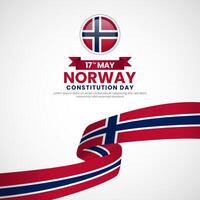 Norway Waving flag banner background for independence day with blankspace area vector