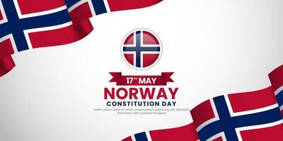 Norway flag ribbon for norway Independence Day on white background vector