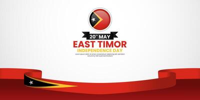 East Timor independence day Waving RIbbon Flag background with blank space area vector
