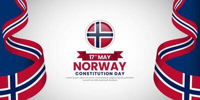 Norway 3d National flag for Norway Independence Day banner background with copyspace area vector