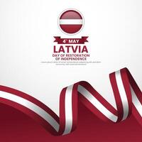Latvia day of Restoration of Independence Celebration Square Banner with blank space area vector