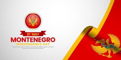 Montenegro independence day background 21th of May design element with realistic waving flag vector