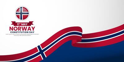 Norway waving flag background template for Norway independence day with blankspace area vector