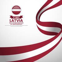 Latvia day of Restoration of Independence Celebration Square Background with blank space area vector