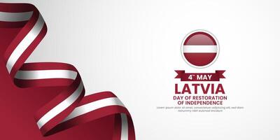 Latvia Day of Restoration of Independence banner background waving flag with blank space area vector