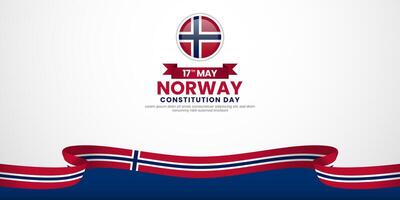Norway National flag for Norway Independence Day banner background with copyspace area vector