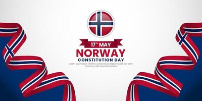 Norway waving flag banner background template for Norway independence day with blankspace area vector