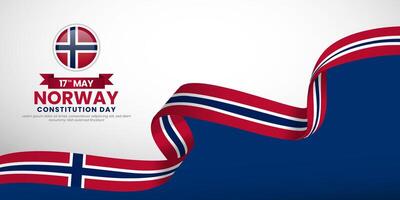 Norway 3d National flag for Norway Independence Day background with copyspace area vector