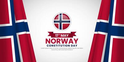 Norway flag ribbon for norway Independence Day background vector