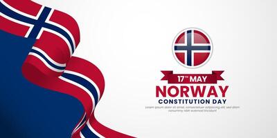 Norway 3d National flag for Norway Independence Day banner with copyspace area vector