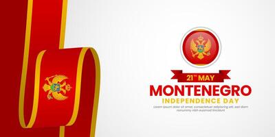Montenegro independence day banner background 21th of May element with realistic waving flag vector
