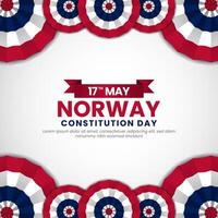 Norway Independence day square banner with unique flag vector