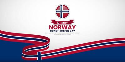 Norway flag banner background template for Norway independence day with blankspace area vector