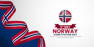 Norway waving flag banner background template for independence day with blankspace area vector