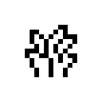 pixel wild plant retro game look vector