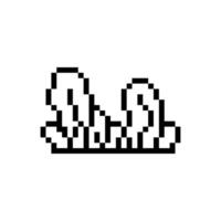 leafy outline pixel art nostalgia vector
