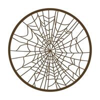 intricate circular spider web design symmetrical, radial pattern, detailed brown web on white vector