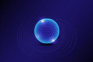 Abstract technology, global network connections and endless circles of dots, Global business concept vector