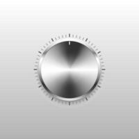 Realistic metal volume Analog regulator control interface with shadow and volume scale on white color background vector