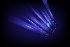Abstract technology concept Radar perspective triangle and scan beam blue circle line light glow vector