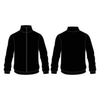 Long Sleeve Zipper Jacket Blank Mockup Template of Front and Back View vector