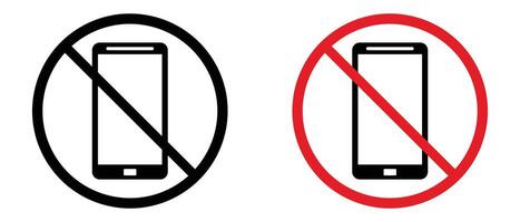 No Phone Allowed sign. Please Turn off Your Phone sign for printing and design materials. Use in restricted area such as mosque or gas station. vector
