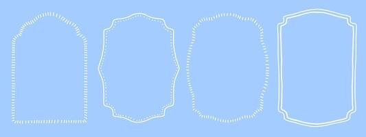 Set of geometric doodle frames in vintage style. Drawn elegant border. Decorative elements vector