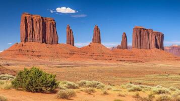Majestic sandstone formations with multicolored soil layers photo