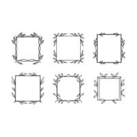 Elegant square botanical frame with floral design for digital and print projects. vector