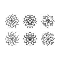Intricate bold-line mandala ornament perfect for prints, decor, and design projects. vector