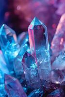 Macro of Blue-Violet Quartz Cluster photo