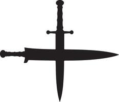 Sword and dagger icon on white background vector