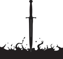 Sword silhouette on white background vector